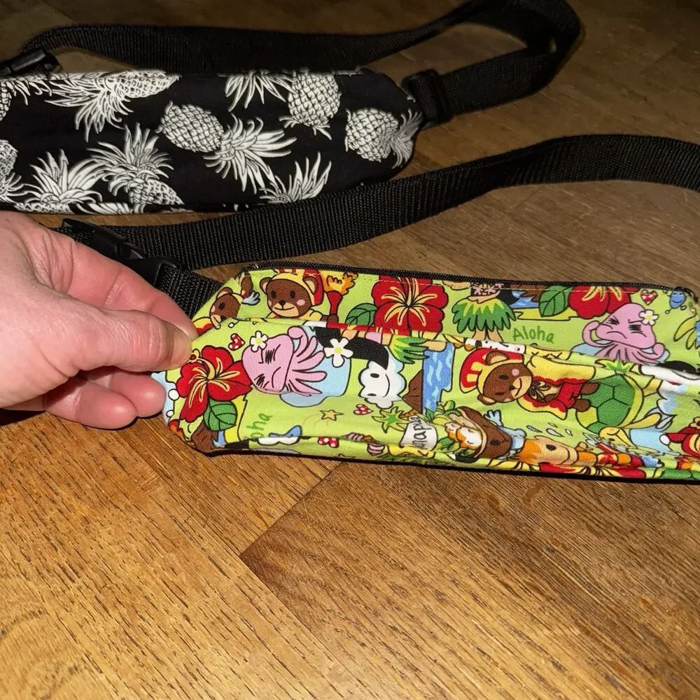 Lot Of 2 Maui Island Kid‎ Waist Bag Child Fanny Pack Vacation Tropical Hawaii